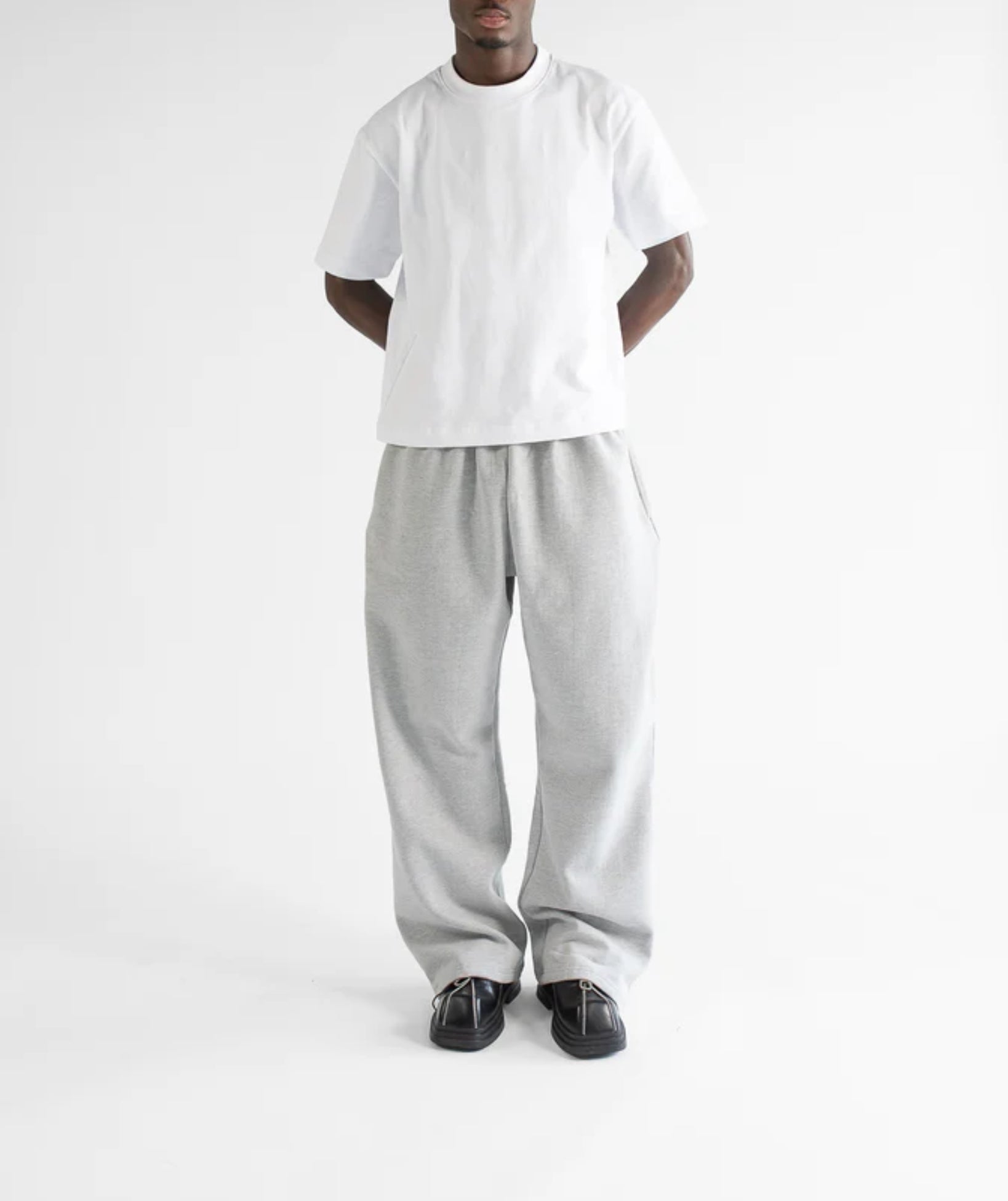 STRAIGHT LEG SWEATPANTS - MARL GRAY