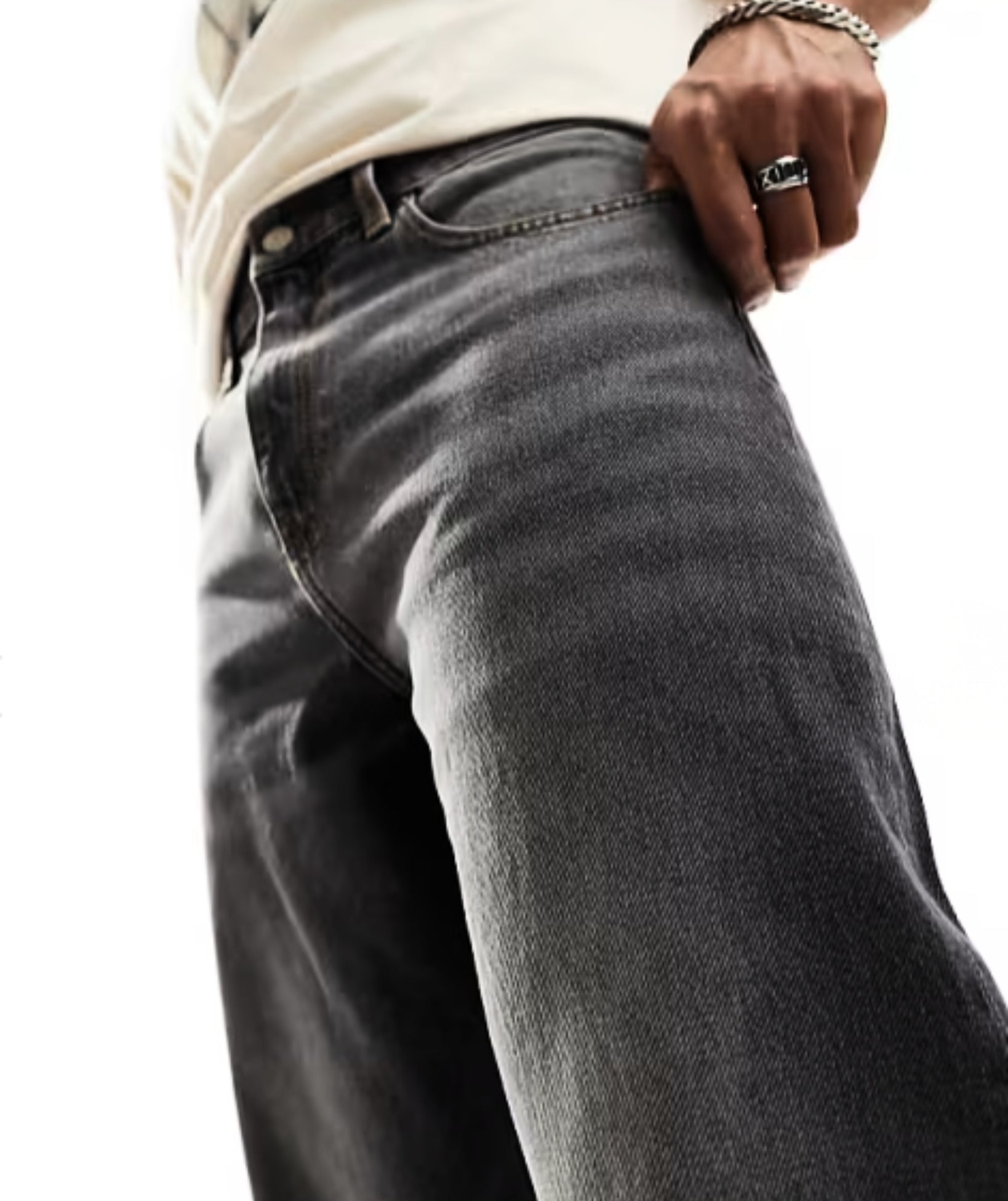 BAGGY WASHED DENIM - GREY