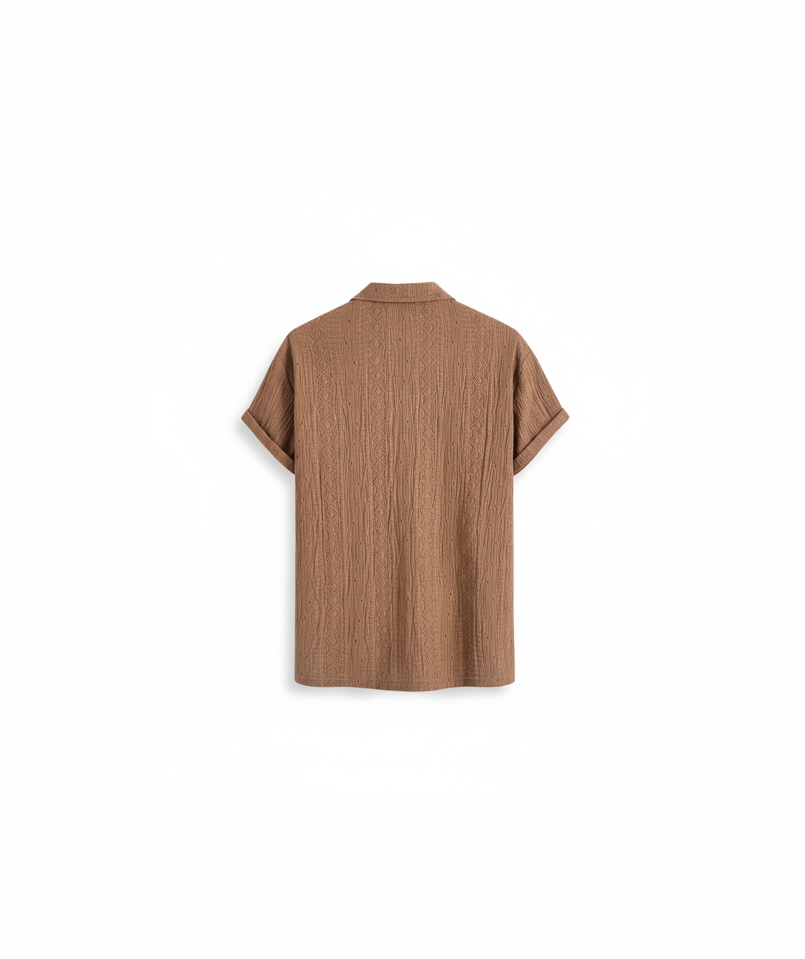 CUBAN COLLAR - BROWN SHIRT