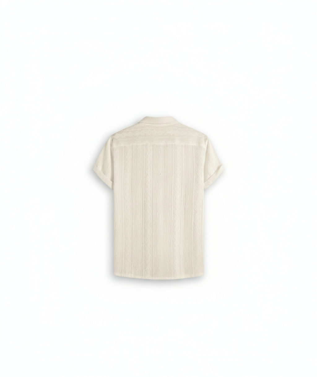 CUBAN COLLAR - OFFWHITE SHIRT