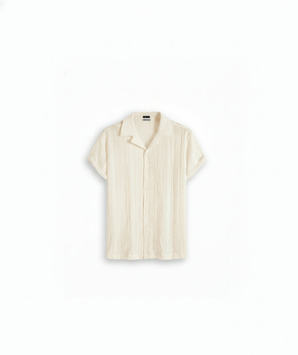 CUBAN COLLAR - OFFWHITE SHIRT