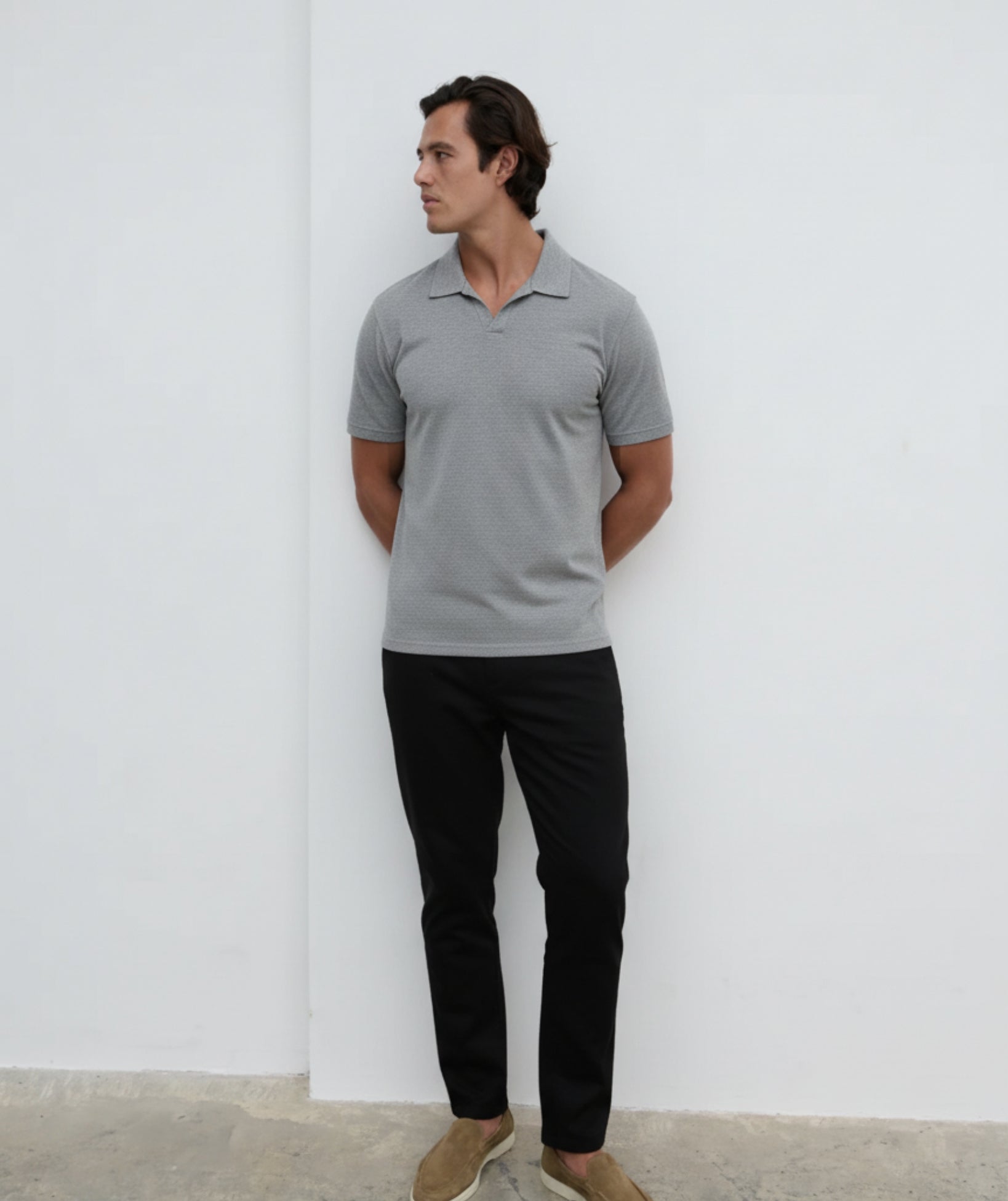 POLO SHIRT - HEATHER GREY