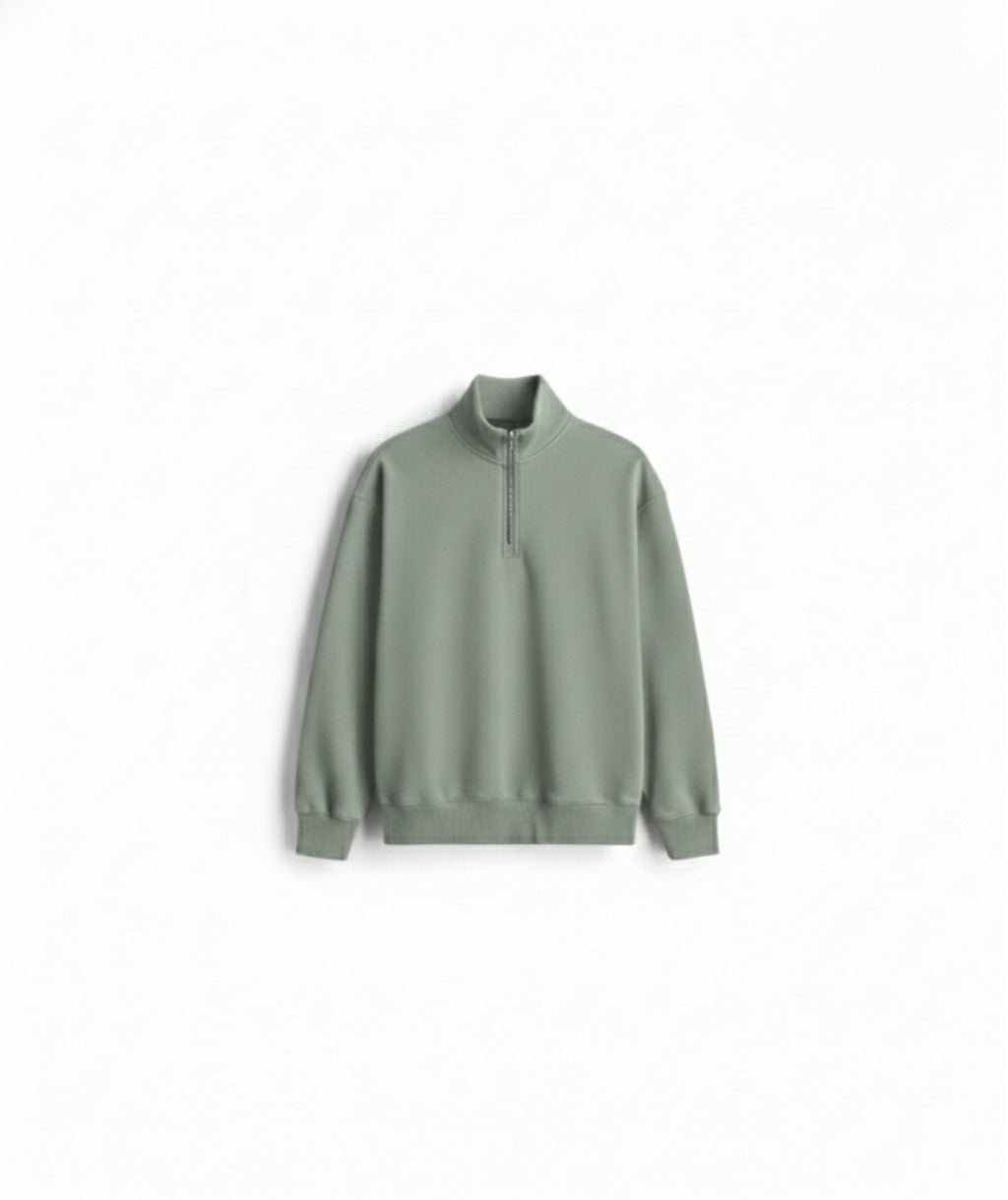 QUARTER-ZIP SWEATSHIRT - SAGE
