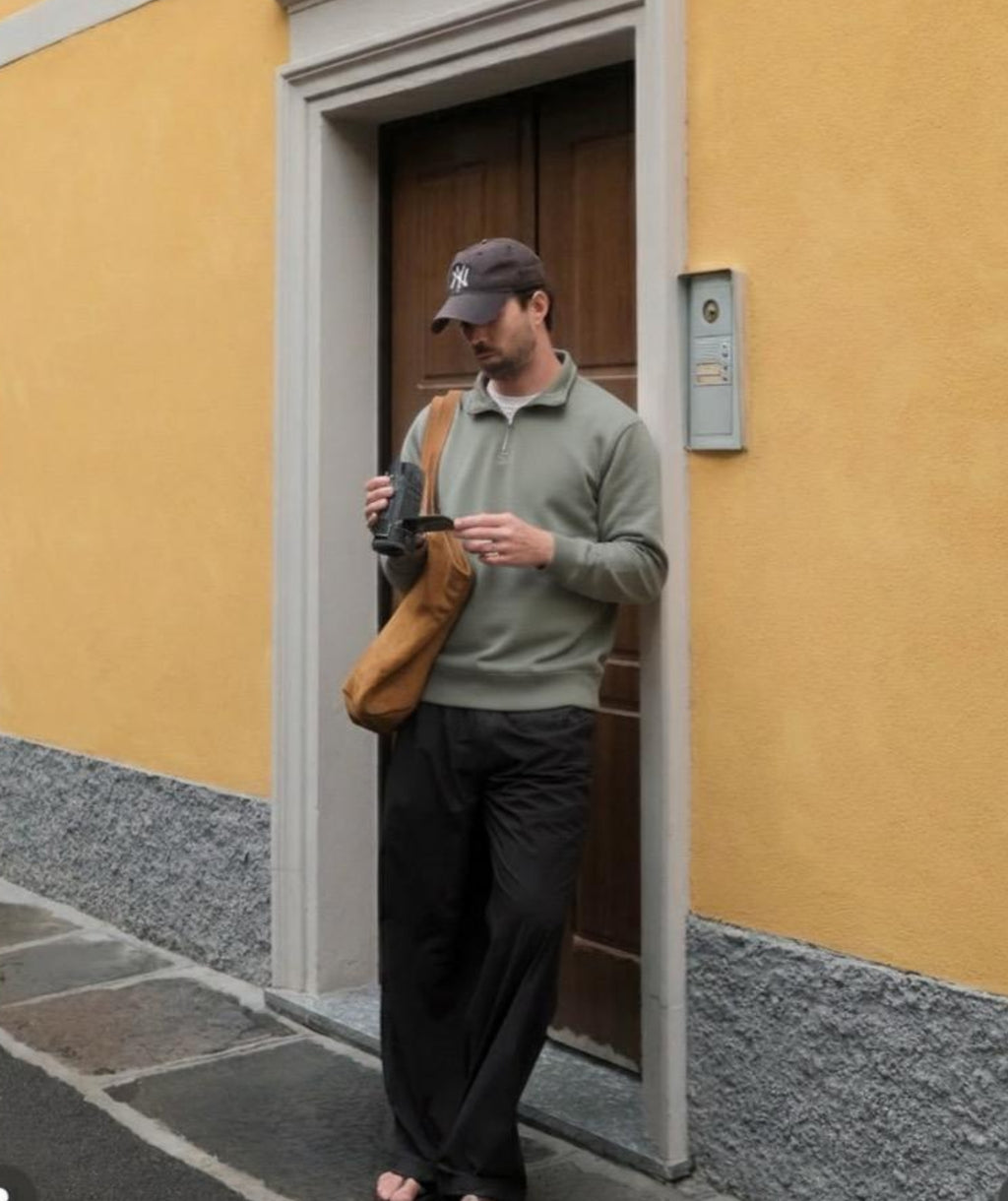 QUARTER-ZIP SWEATSHIRT - SAGE